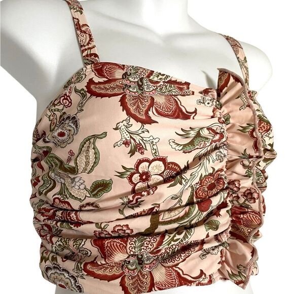 Shein Floral Ruched Ruffle Bikini Top 3XL - Picture 4 of 10